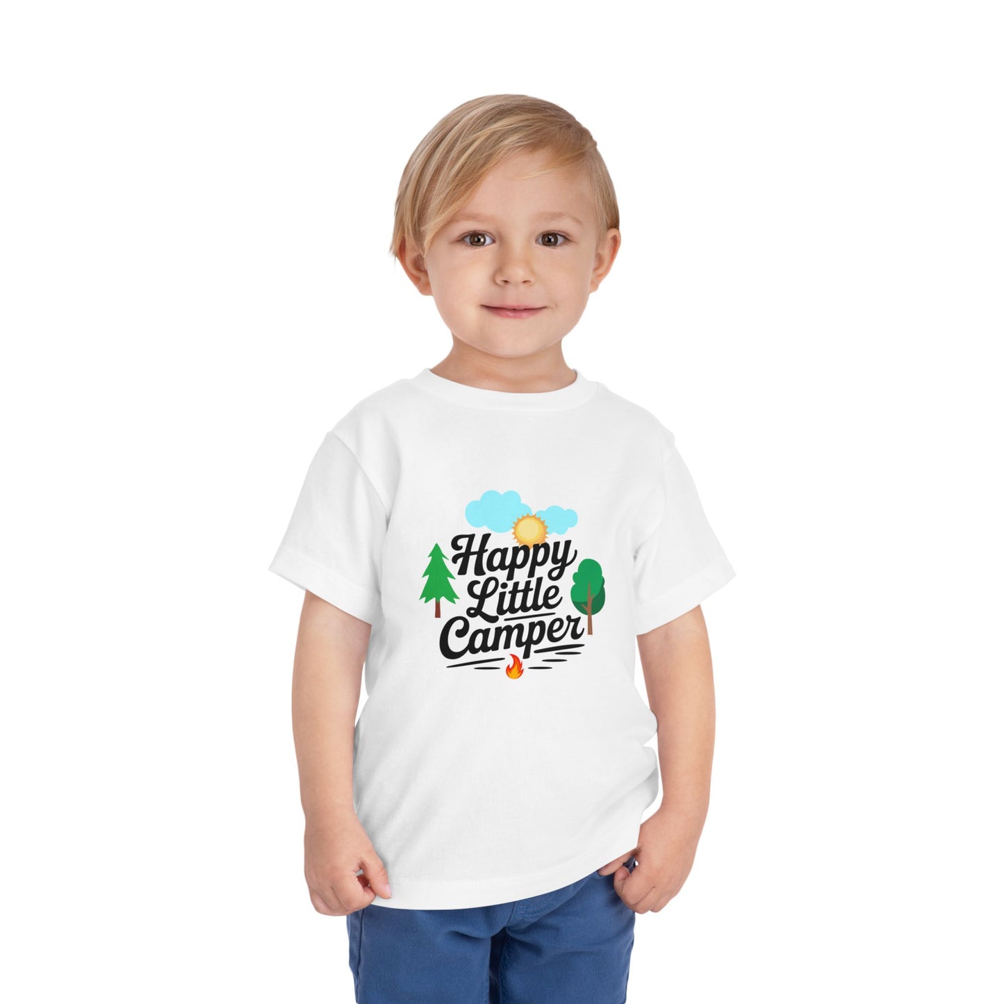 Happy Little Camper - Unisex Toddler/Kid - Front Print on Light & Dark Tees 👕