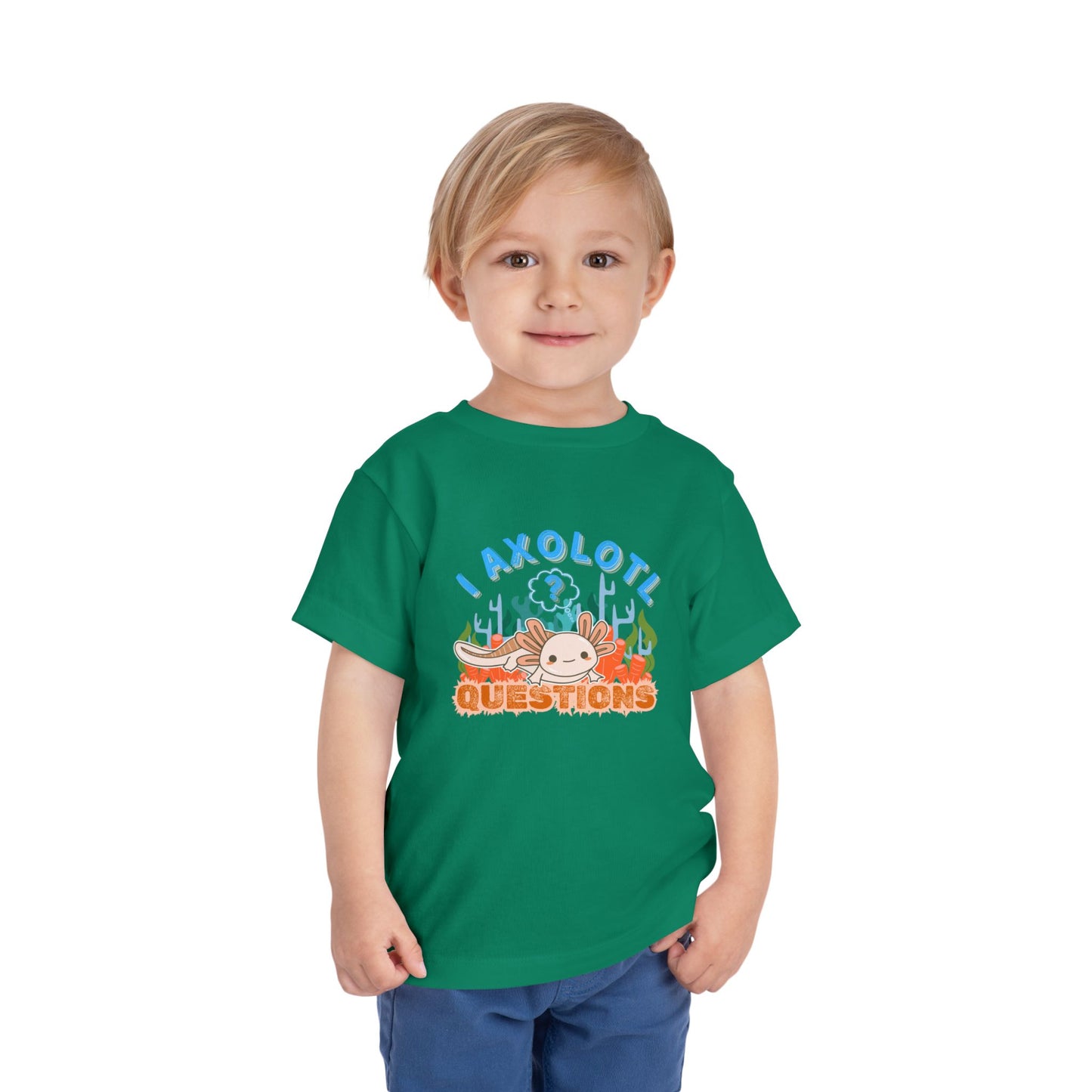 Axolotl Questions - Unisex Toddler/Kid - Front Print on Light & Dark Tees 👕