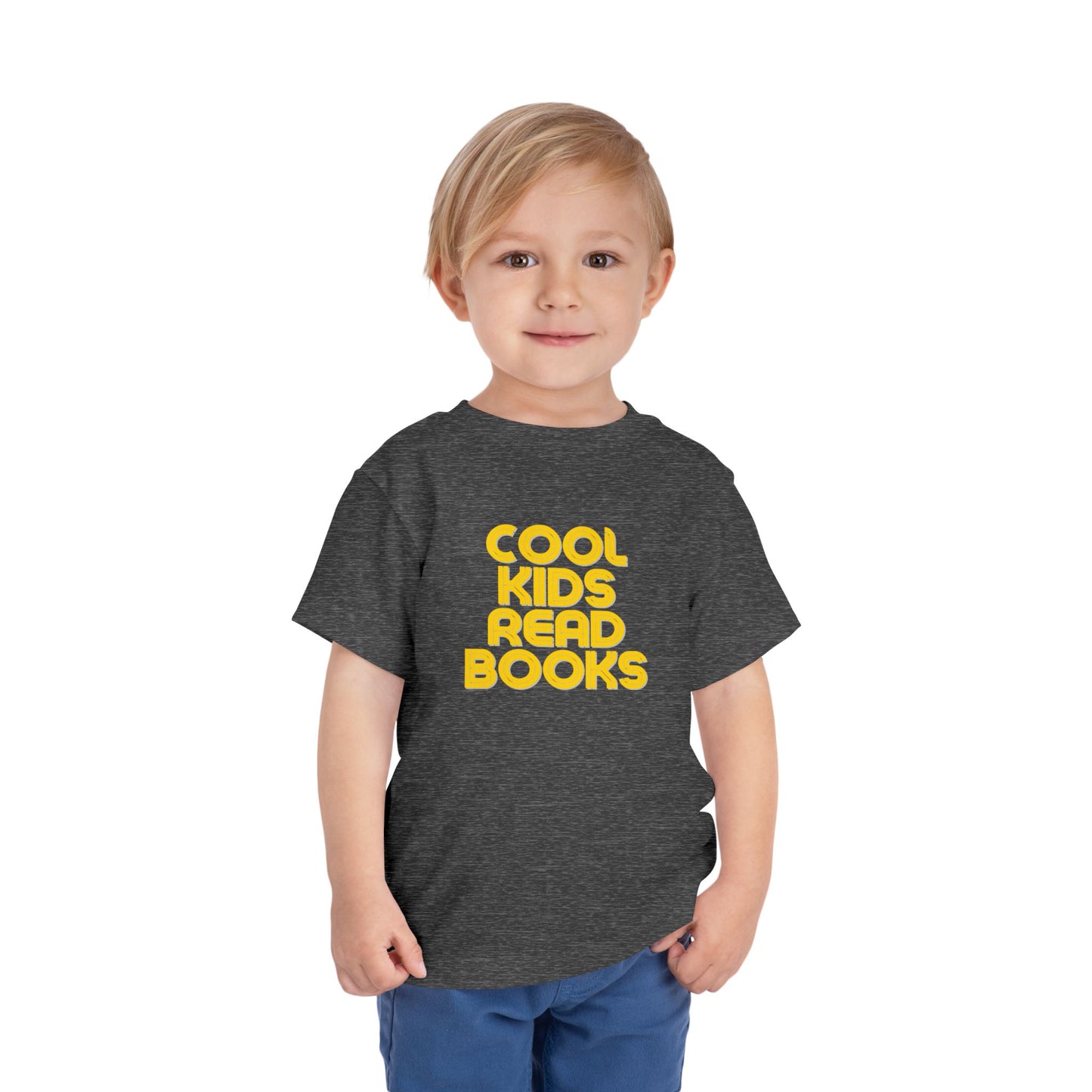 Cool Kids Read Books - Unisex Toddler/Kid - Front Print on Light & Dark Tees👕