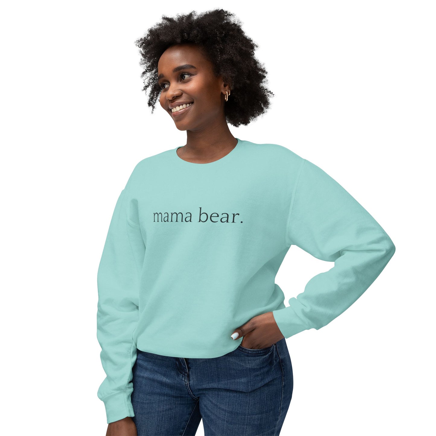 Mama Bear - Unisex - On Dark Lightweight Crewneck Sweatshirt ๐