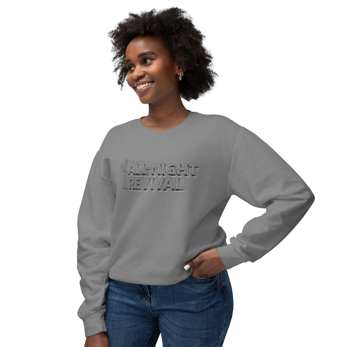 All Night Revival - Unisex - On Dark Lightweight Crewneck Sweatshirt π