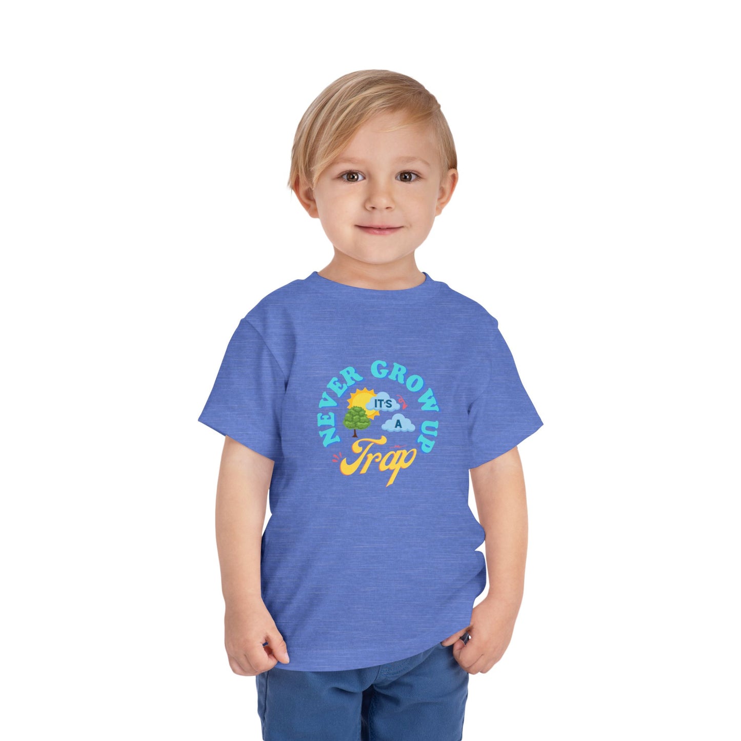 Never Grow Up - Toddler Unisex - Front Print on Light & Dark Tees👕