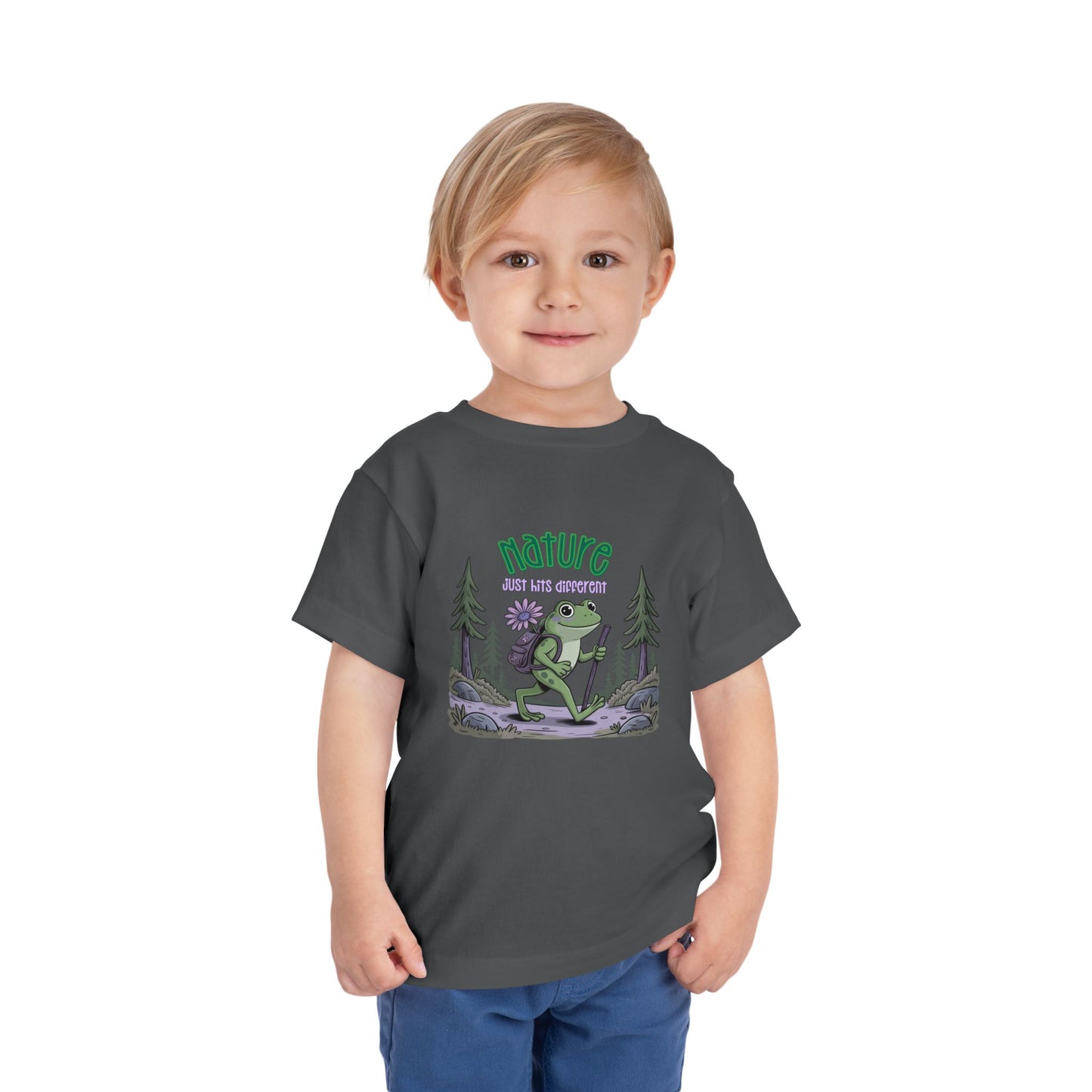 Nature Hits Different - Unisex Toddler/Kid - Front Print on Light & Dark Tees 👕