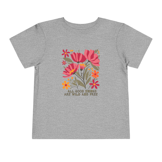 Wild & Free - Toddler Unisex - Front Print on Light & Dark Tees👕