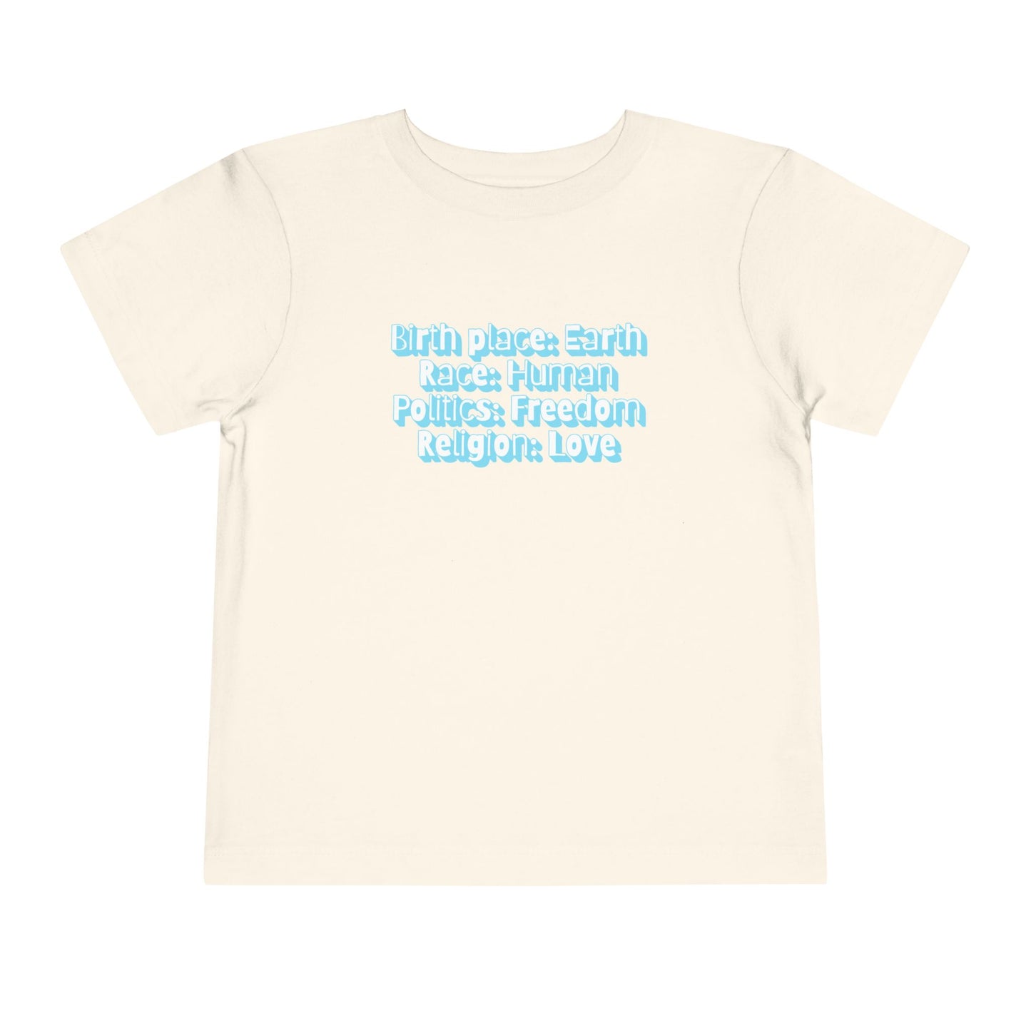 Earthly, Free, Loving Human - Unisex Toddler/Kid - Front Print on Light & Dark Tees👕