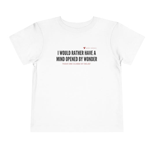 Mind Opened By Wonder - Unisex Toddler/Kid - Front Print on Light & Dark Tees👕