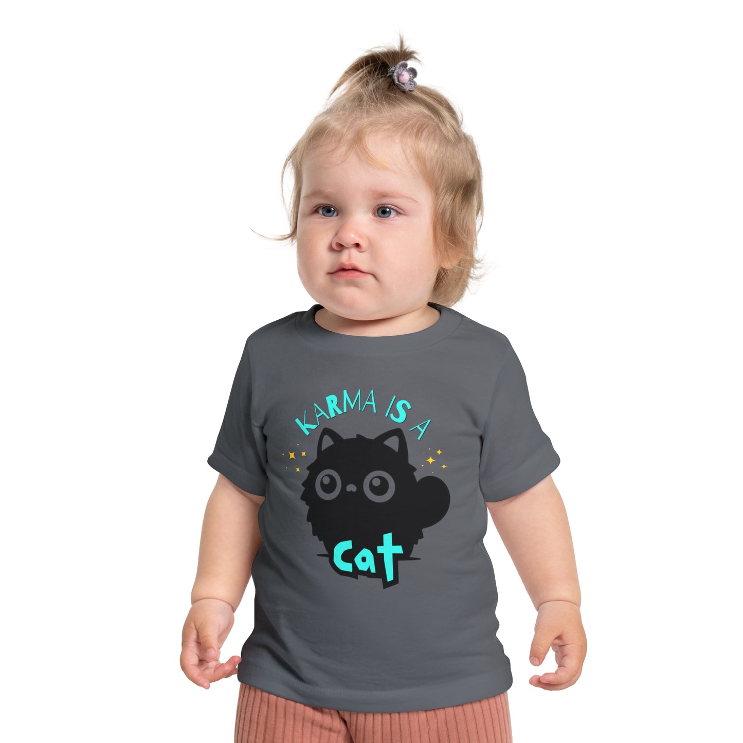 Karma is a Cat - Unisex Baby/Toddler - on Light & Dark Tees👕