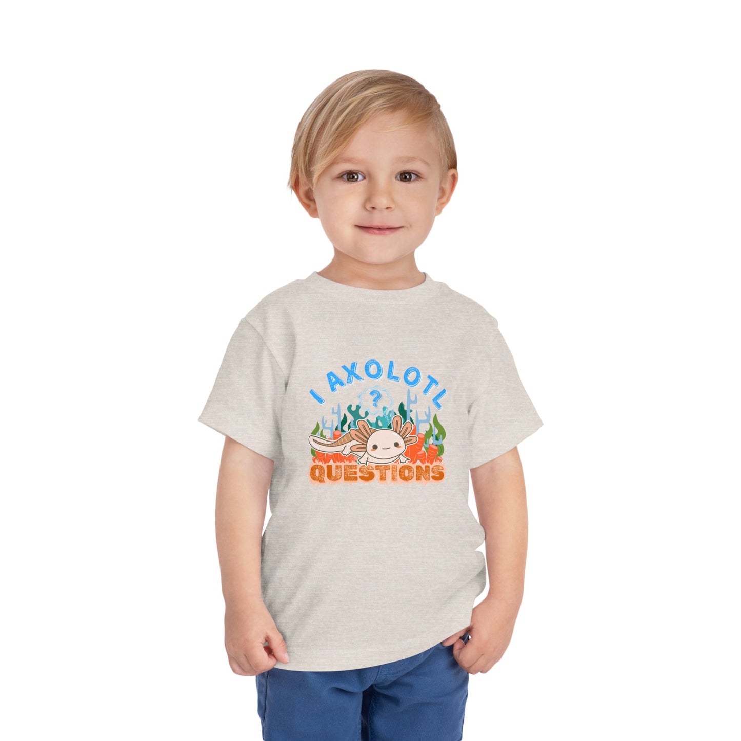 Axolotl Questions - Unisex Toddler/Kid - Front Print on Light & Dark Tees 👕