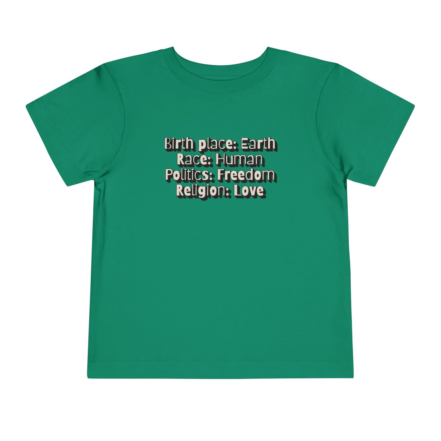 Earthly, Free, Loving Human - Unisex Toddler/Kid - Front Print on Light & Dark Tees👕