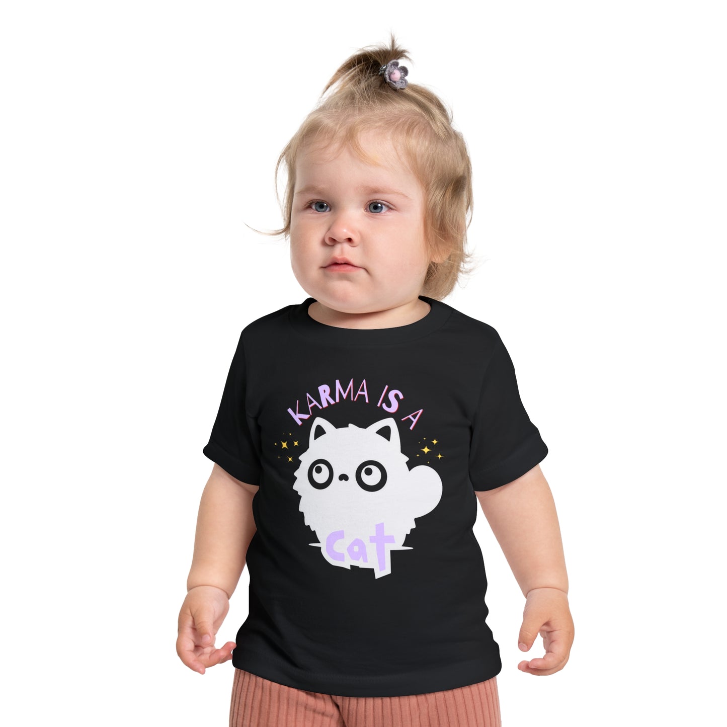Karma is a Cat - Unisex Baby/Toddler - on Light & Dark Tees👕