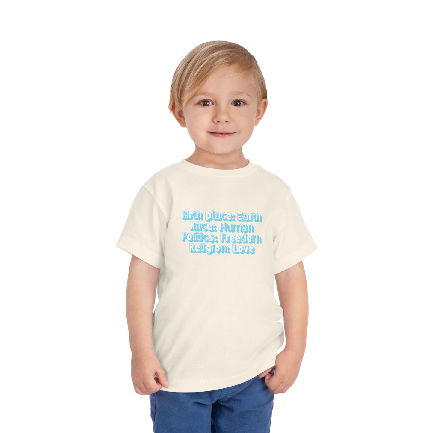 Earthly, Free, Loving Human - Unisex Toddler/Kid - Front Print on Light & Dark Tees👕