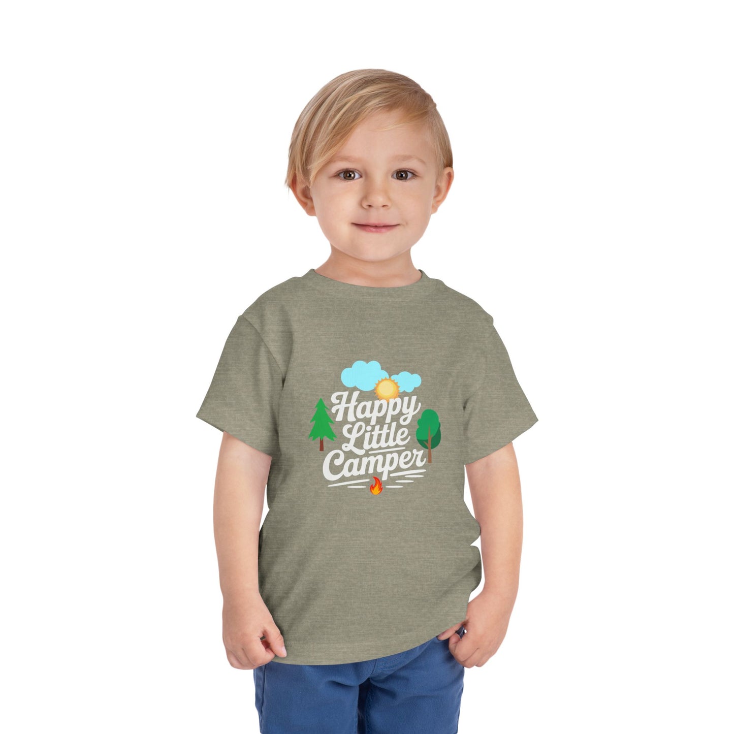 Happy Little Camper - Unisex Toddler/Kid - Front Print on Light & Dark Tees 👕