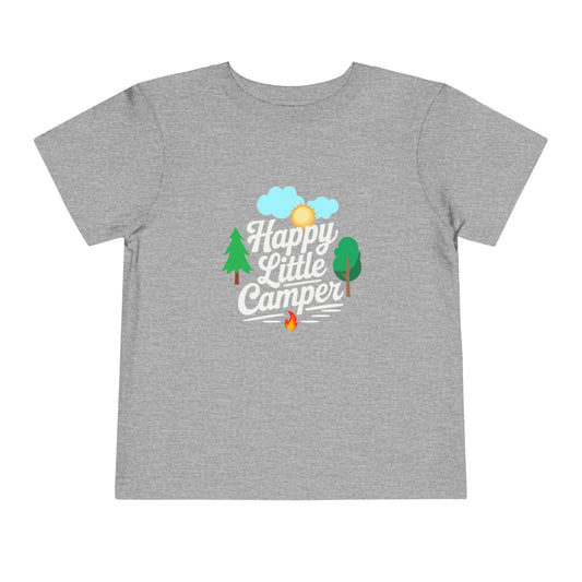 Happy Little Camper - Unisex Toddler/Kid - Front Print on Light & Dark Tees 👕