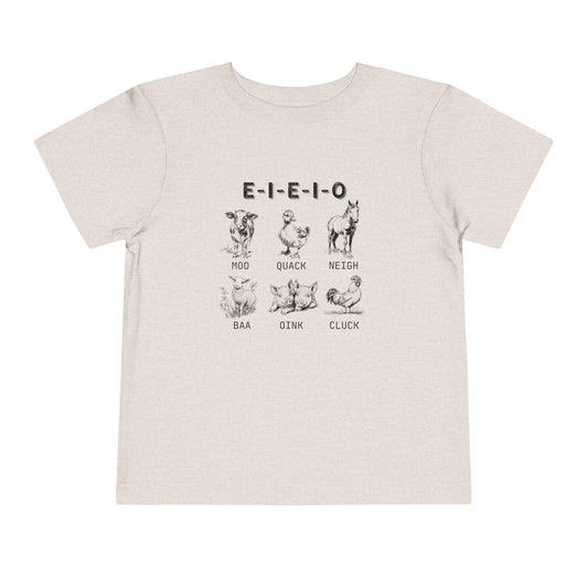 E-I-E-I-O - Unisex Toddler/Kid - Front Print on Light & Dark Tees 👕