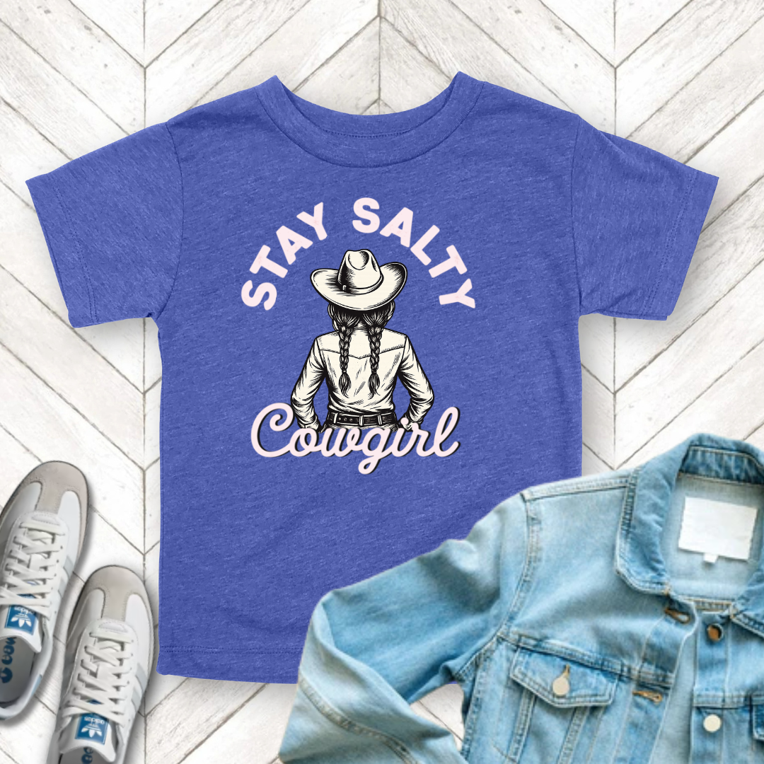 Salty Cowgirl - Unisex Toddler/Kid - Front Print on Light & Dark Tees 👕