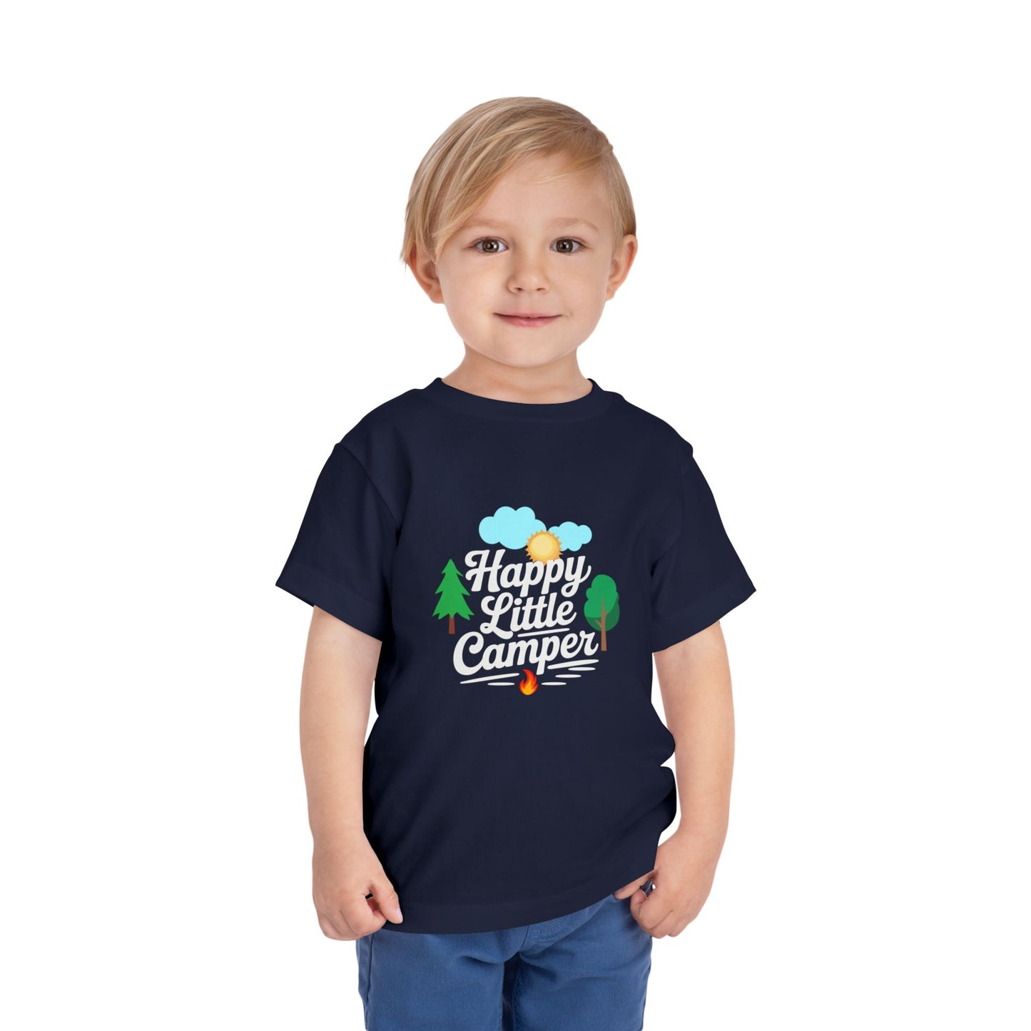 Happy Little Camper - Unisex Toddler/Kid - Front  Print on Light & Dark Tees 👕