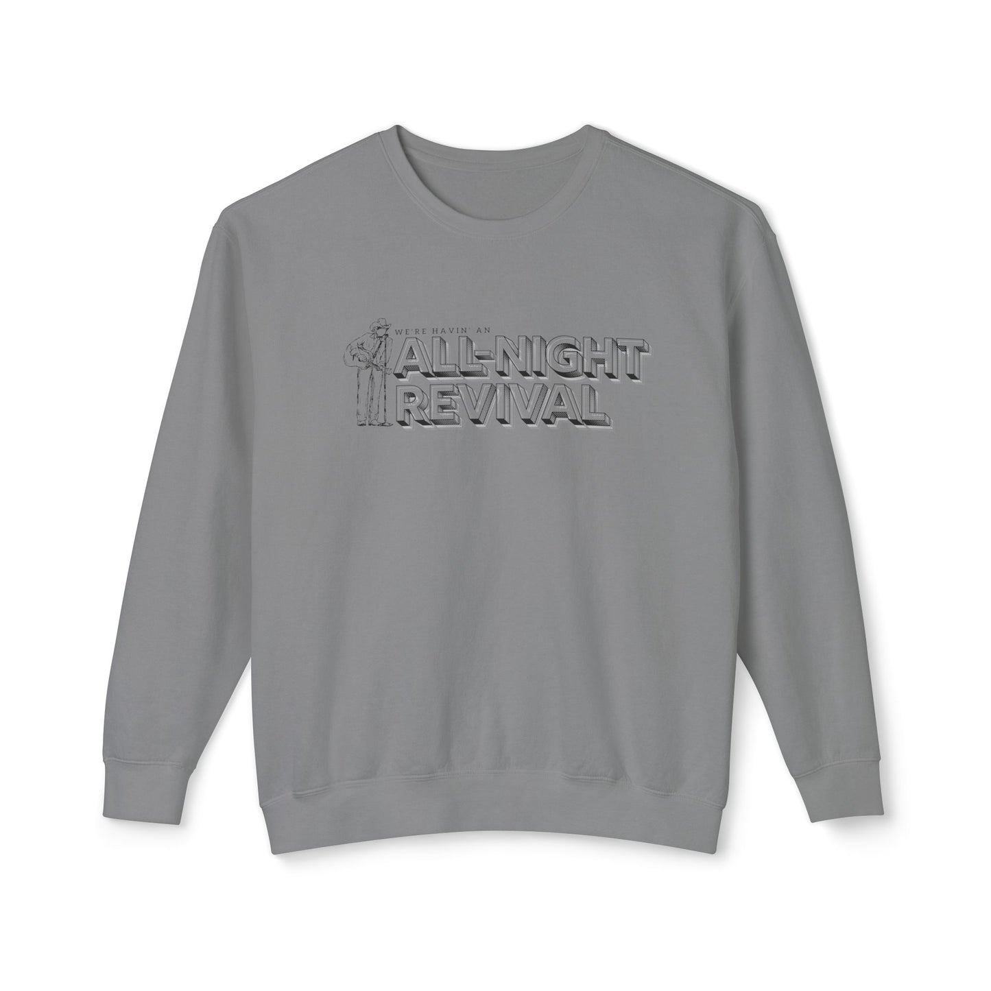 All Night Revival - Unisex - On Dark Lightweight Crewneck Sweatshirt 👕