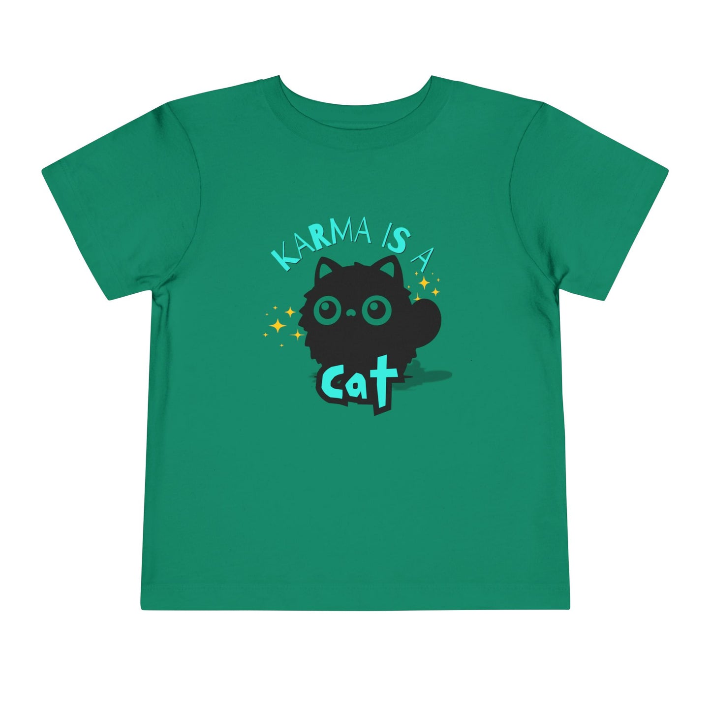 Karma is a Cat - Unisex Toddler/Kid - Front Print on Light & Dark Tees👕