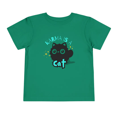 Karma is a Cat - Unisex Toddler/Kid - Front Print on Light & Dark Tees👕