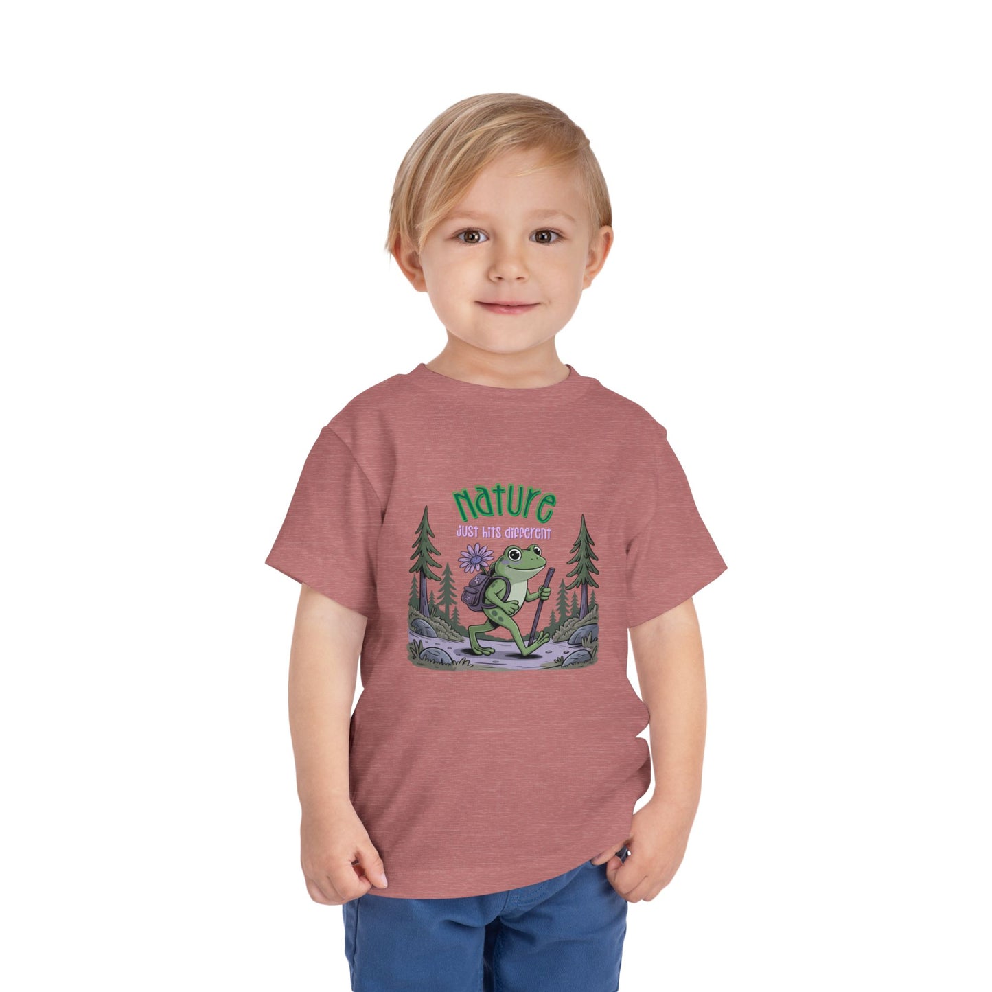Nature Hits Different - Unisex Toddler/Kid - Front  Print on Light & Dark Tees 👕