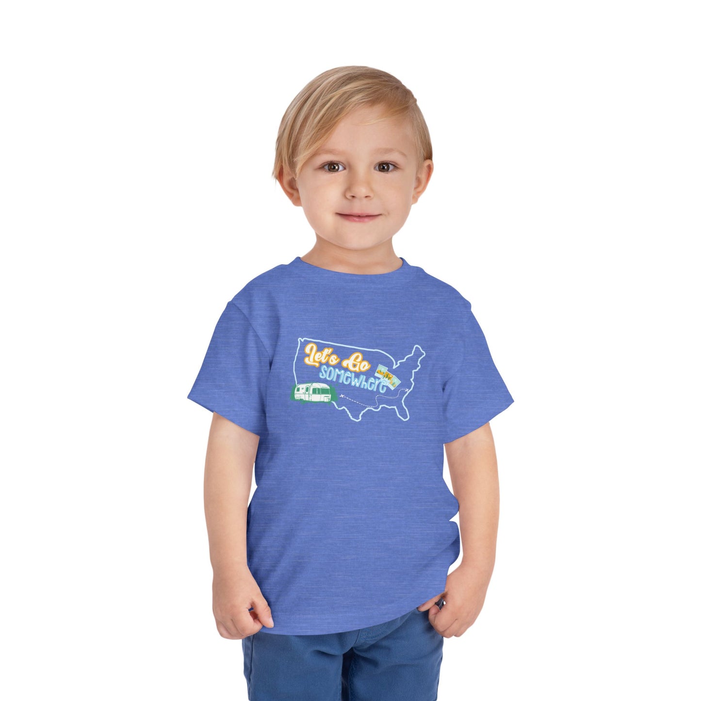 Let's Go Somewhere - Unisex Toddler/Kid - Front Print on Light & Dark Tees👕