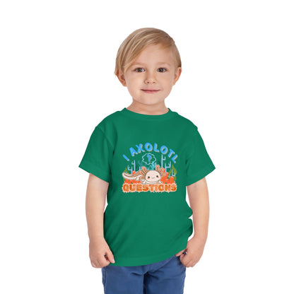 Axolotl Questions  - Unisex Toddler/Kid - Front  Print on Light & Dark Tees 👕