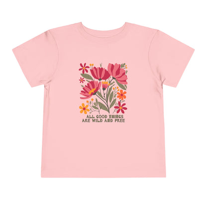Wild & Free - Toddler Unisex - Front Print on Light & Dark Tees👕