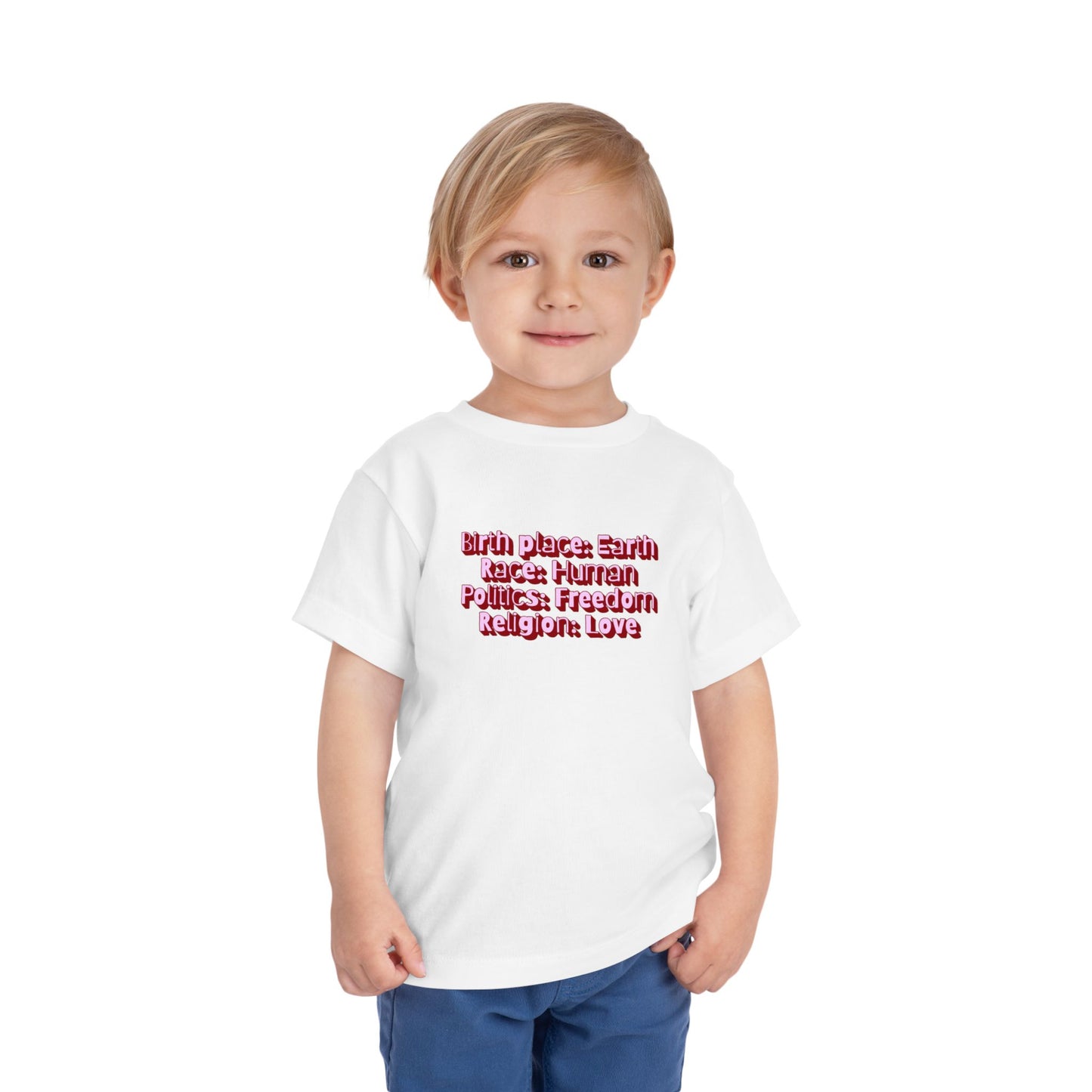 Earthly, Free, Loving Human - Unisex Toddler/Kid - Front Print on Light & Dark Tees👕