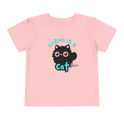 Karma is a Cat - Unisex Toddler/Kid - Front Print on Light & Dark Tees👕