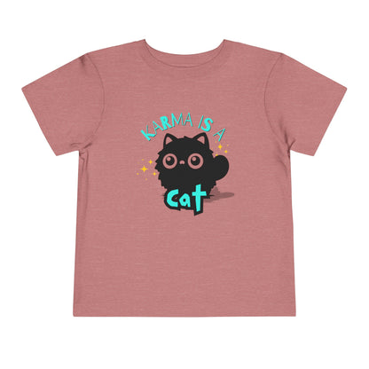 Karma is a Cat - Unisex Toddler/Kid - Front Print on Light & Dark Tees👕