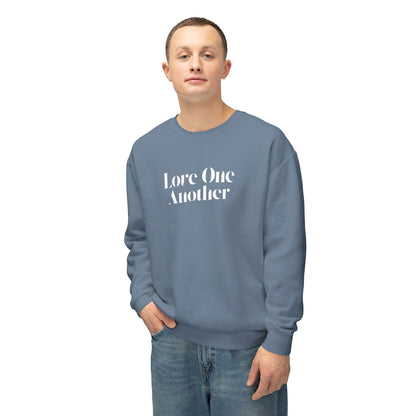 Love One Another - Unisex - On Dark Lightweight Crewneck Sweatshirt 👕
