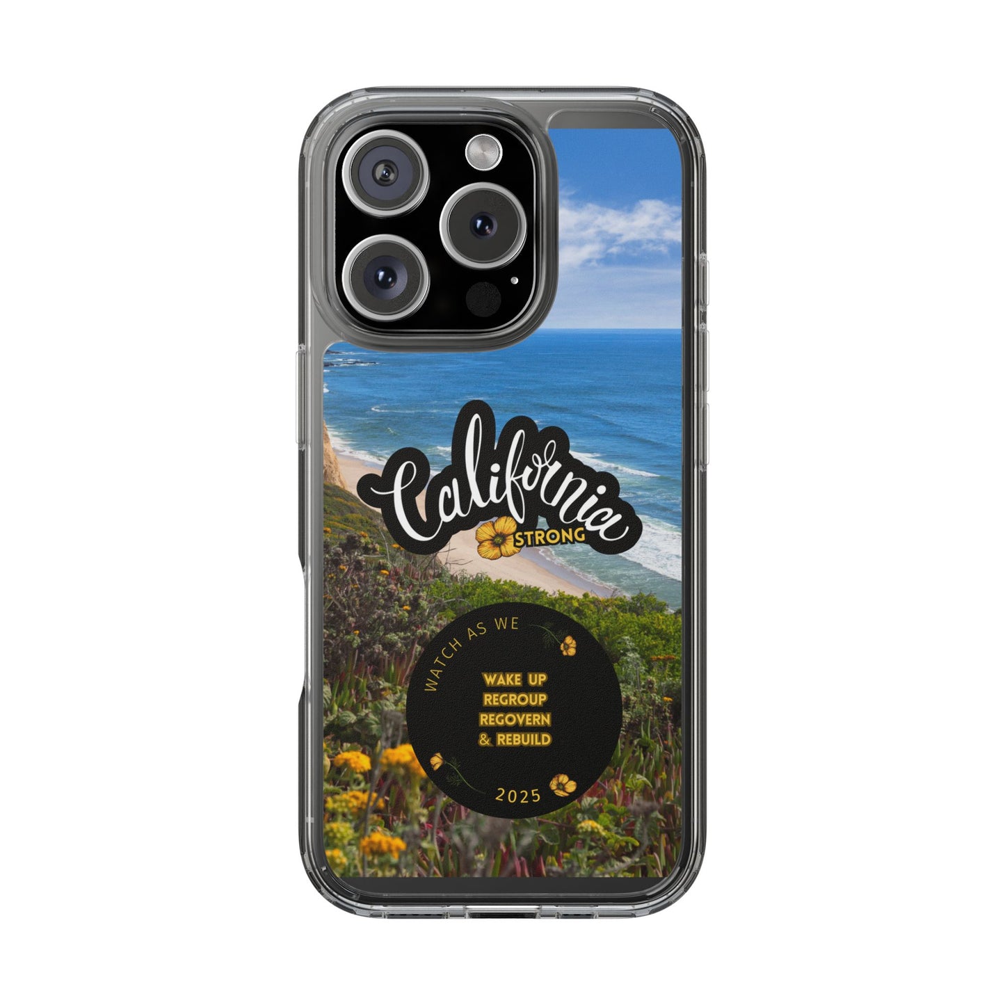 Rebuild California  - Phone Case - Clear Cases with Sunset Design📱