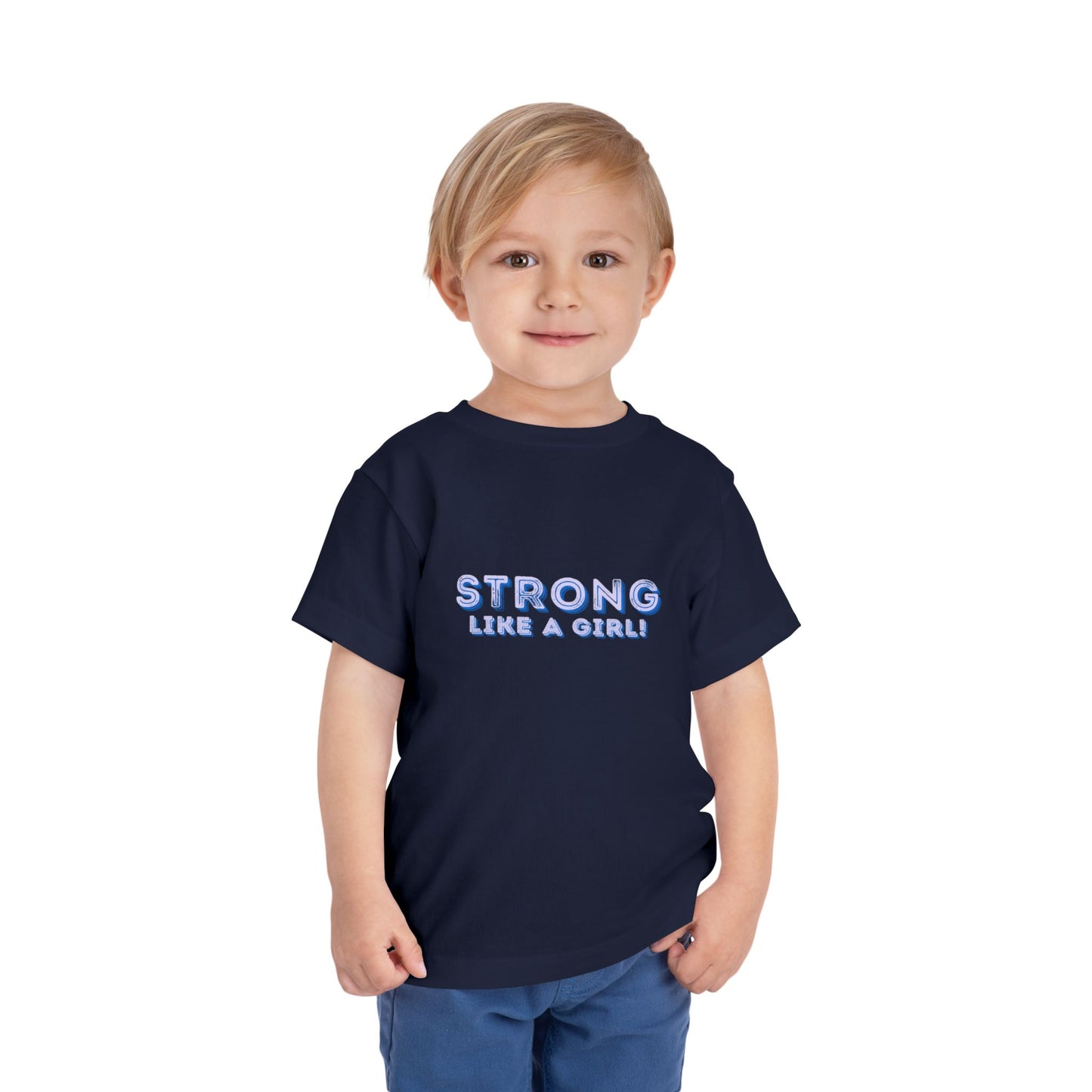 Strong As A Girl - Unisex Toddler/Kid - Front Print on Light & Dark Tees 👕