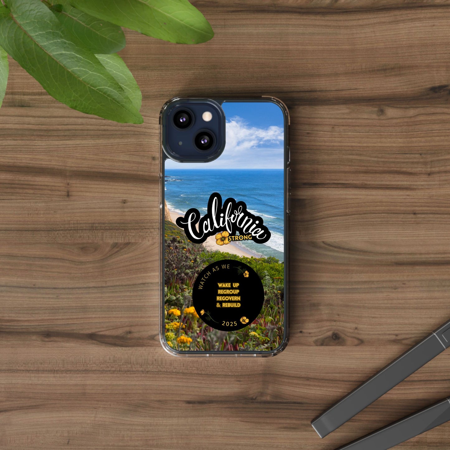 Rebuild California  - Phone Case - Clear Cases with Sunset Design📱