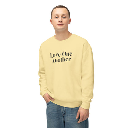 Love One Another - Unisex - On Dark Lightweight Crewneck Sweatshirt 👕