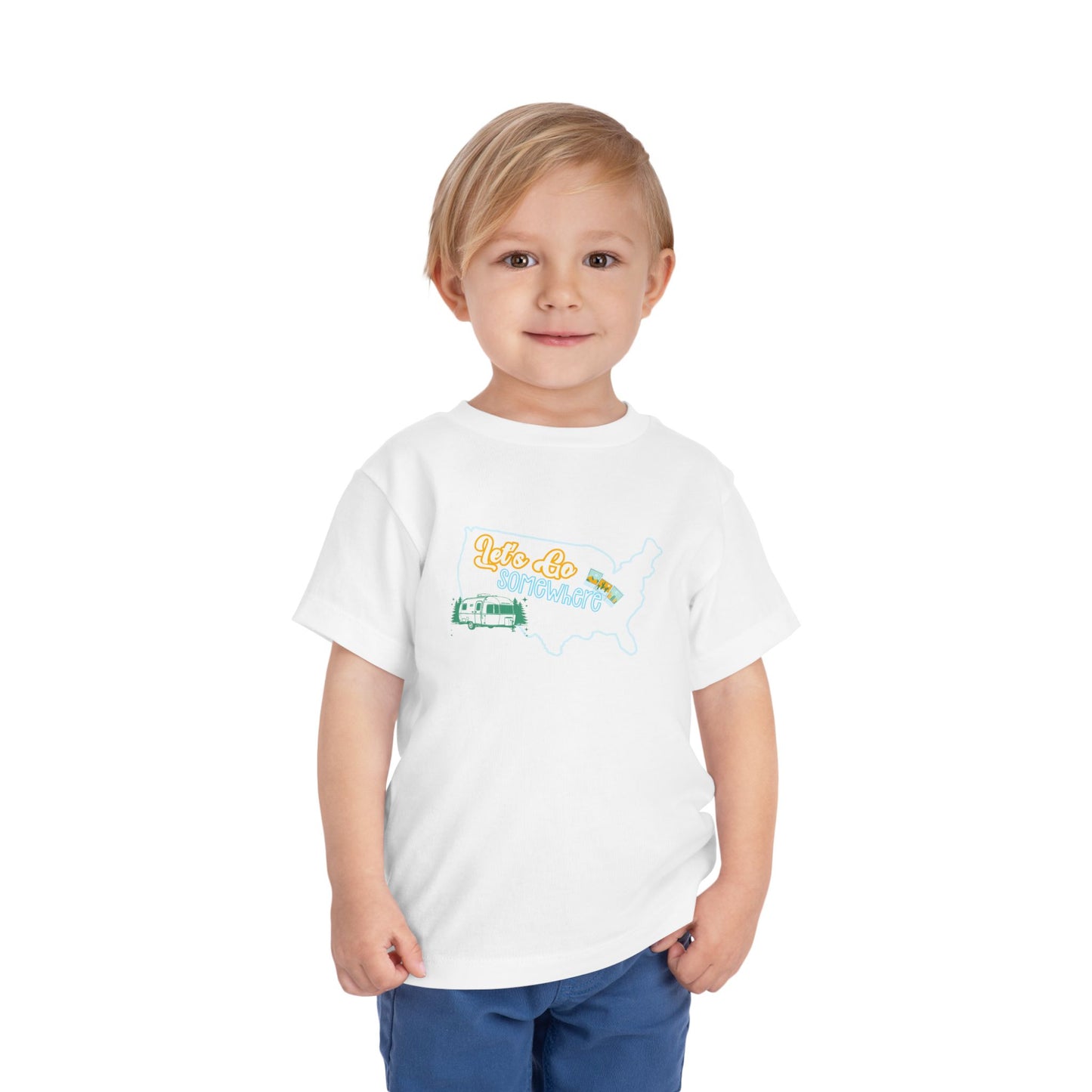 Let's Go Somewhere - Unisex Toddler/Kid - Front Print on Light & Dark Tees👕