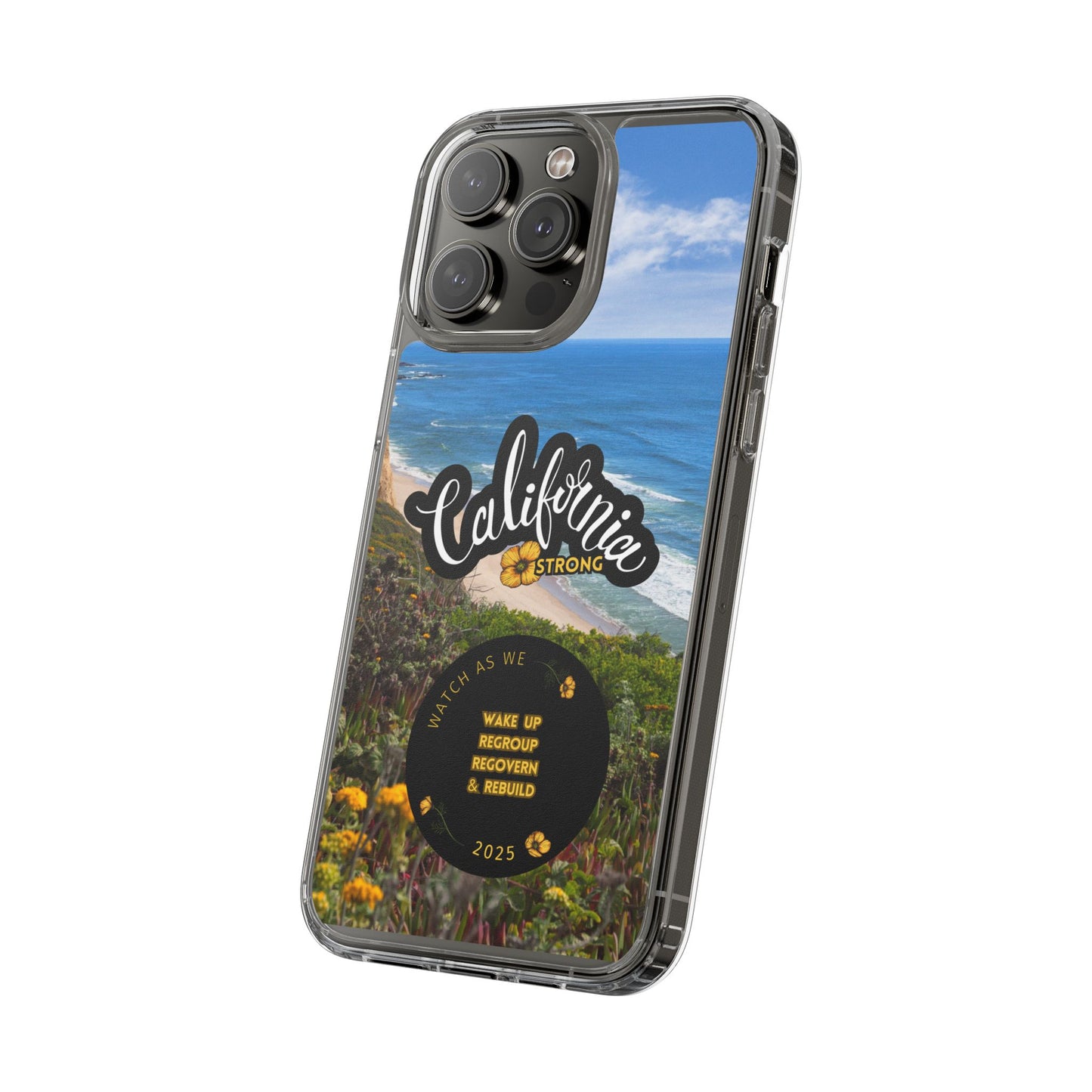 Rebuild California  - Phone Case - Clear Cases with Sunset Design📱