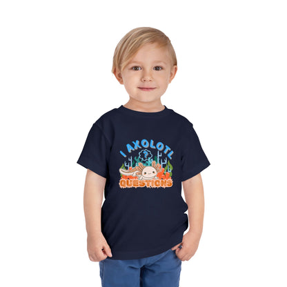 Axolotl Questions  - Unisex Toddler/Kid - Front  Print on Light & Dark Tees 👕