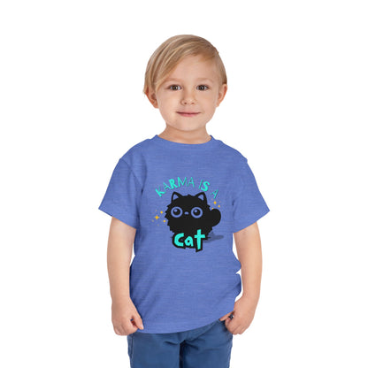 Karma is a Cat - Unisex Toddler/Kid - Front Print on Light & Dark Tees👕