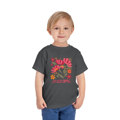 Wild & Free - Toddler Unisex - Front Print on Light & Dark Tees👕