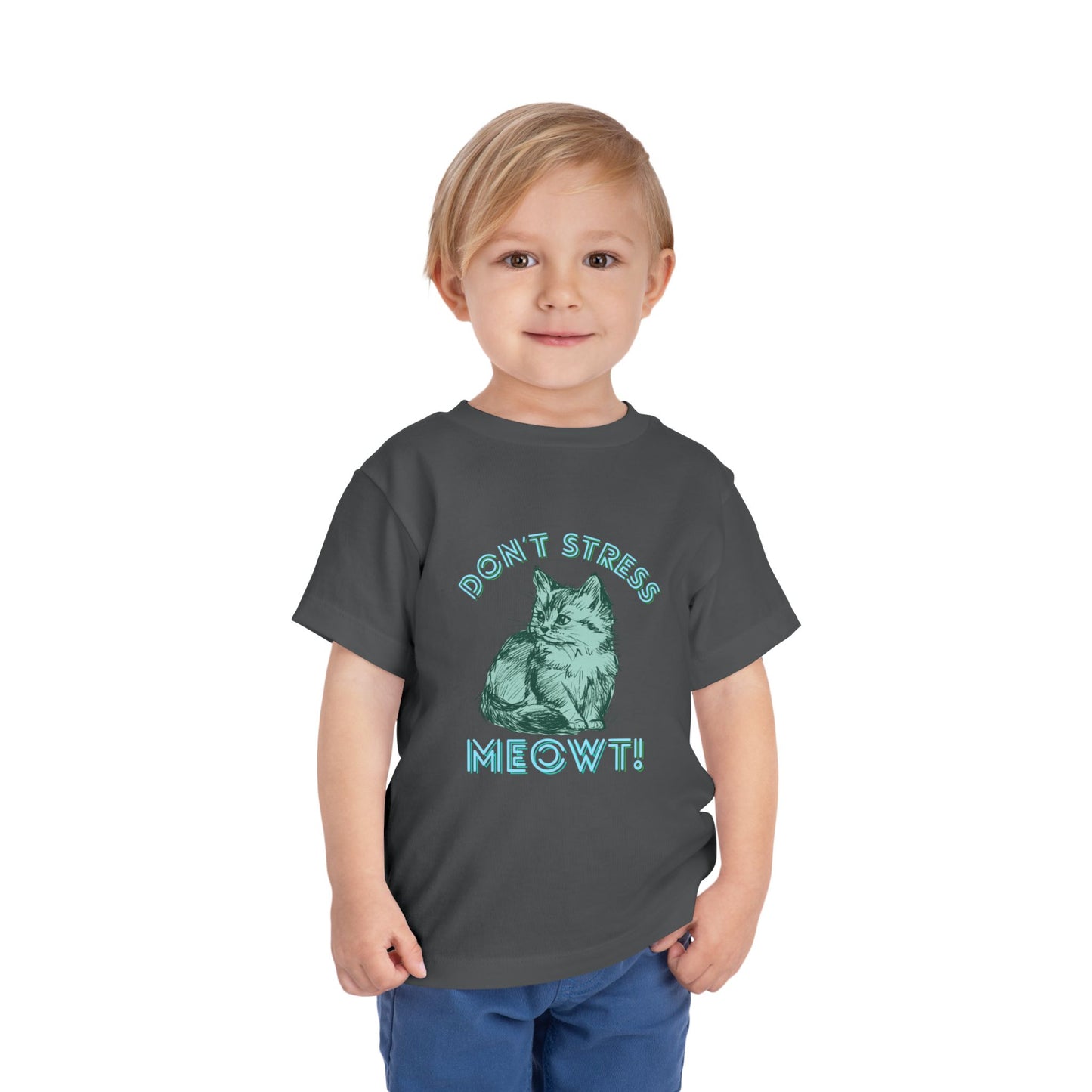 Stress Meowt - Unisex Toddler/Kid - Front  Print on Light & Dark Tees 👕