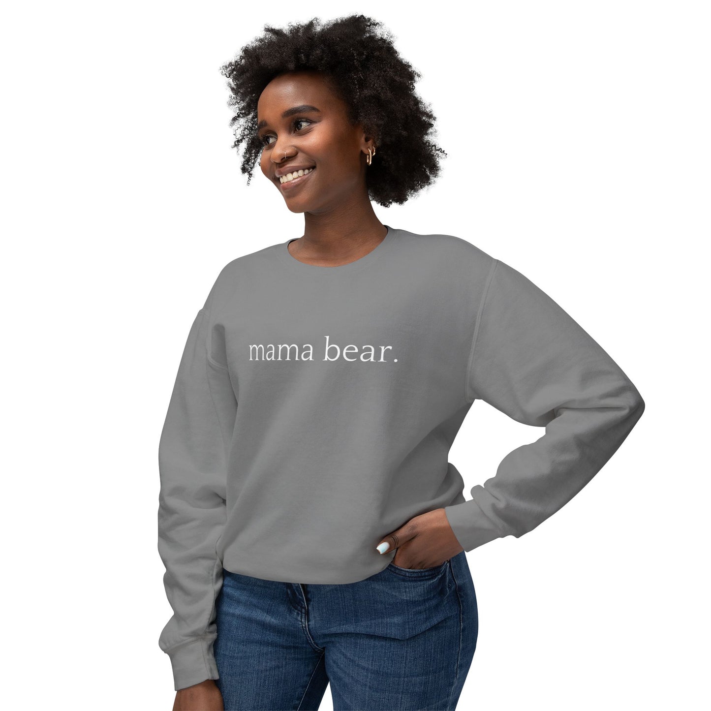 Mama Bear - Unisex - On Dark Lightweight Crewneck Sweatshirt 👕