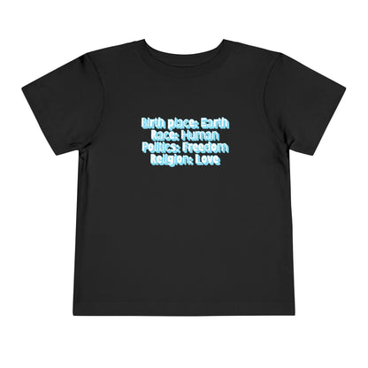 Earthly, Free, Loving Human - Unisex Toddler/Kid - Front Print on Light & Dark Tees👕