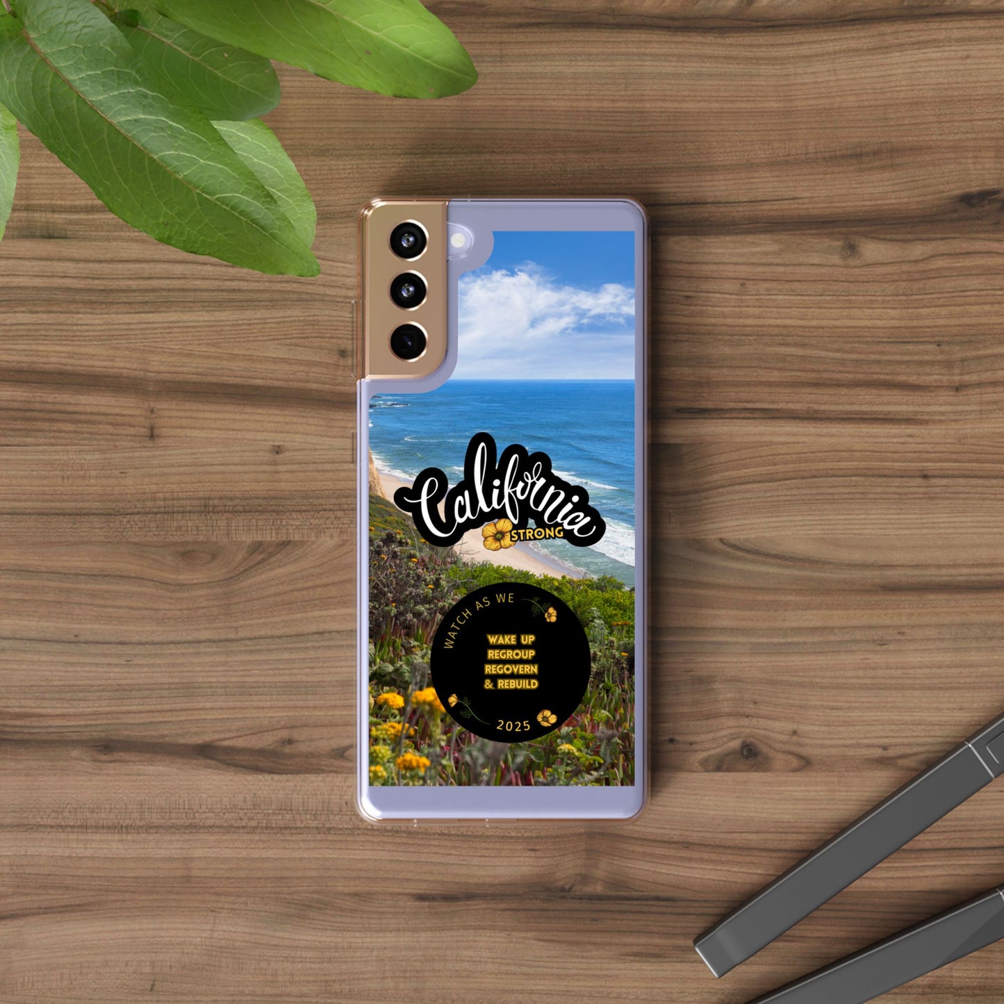 Rebuild California  - Phone Case - Clear Cases with Sunset Design📱