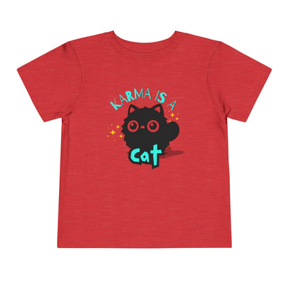 Karma is a Cat - Unisex Toddler/Kid - Front Print on Light & Dark Tees👕