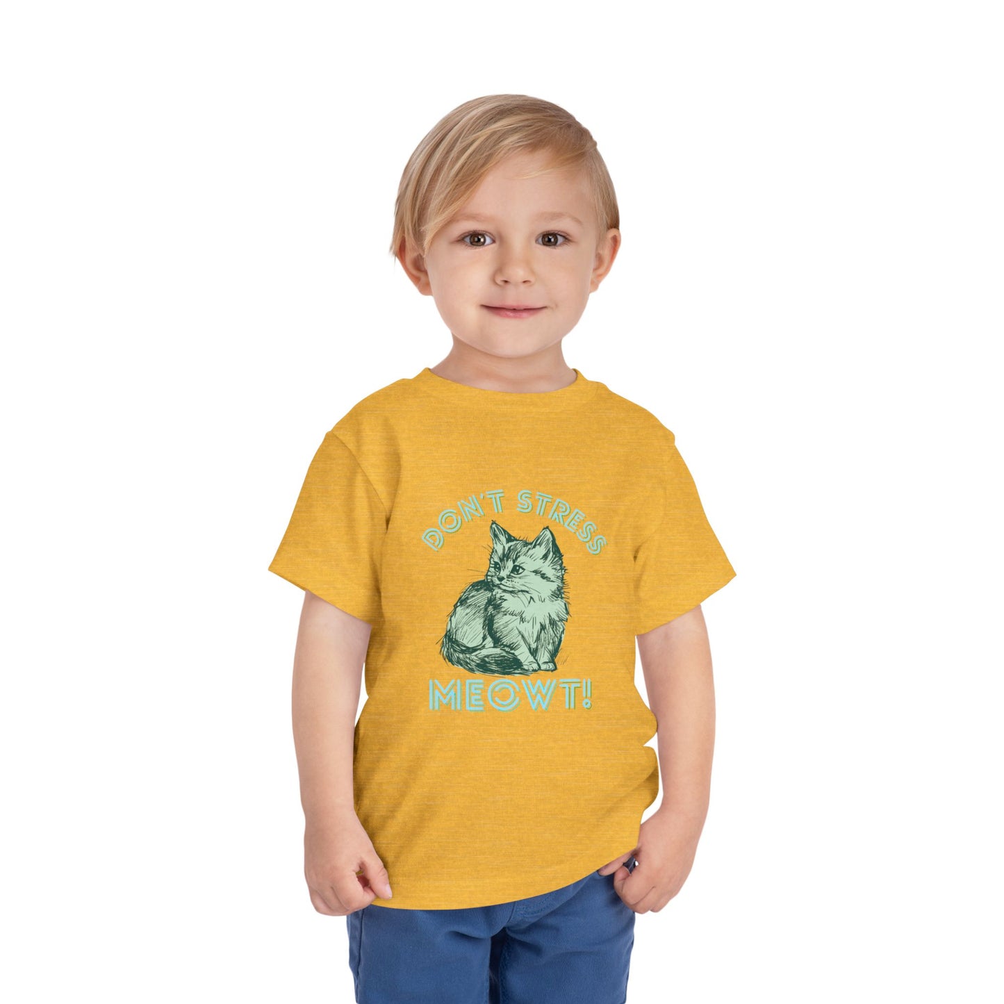 Stress Meowt - Unisex Toddler/Kid - Front  Print on Light & Dark Tees 👕