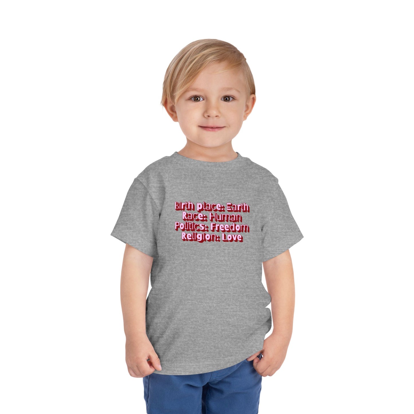 Earthly, Free, Loving Human - Unisex Toddler/Kid - Front Print on Light & Dark Tees👕