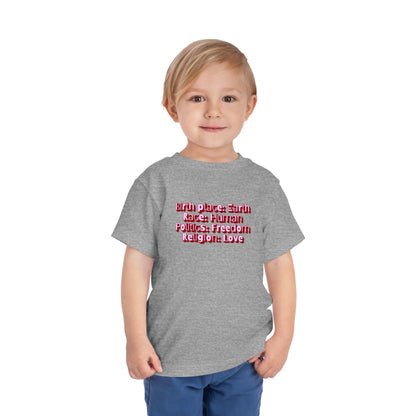 Earthly, Free, Loving Human - Unisex Toddler/Kid - Front Print on Light & Dark Tees👕