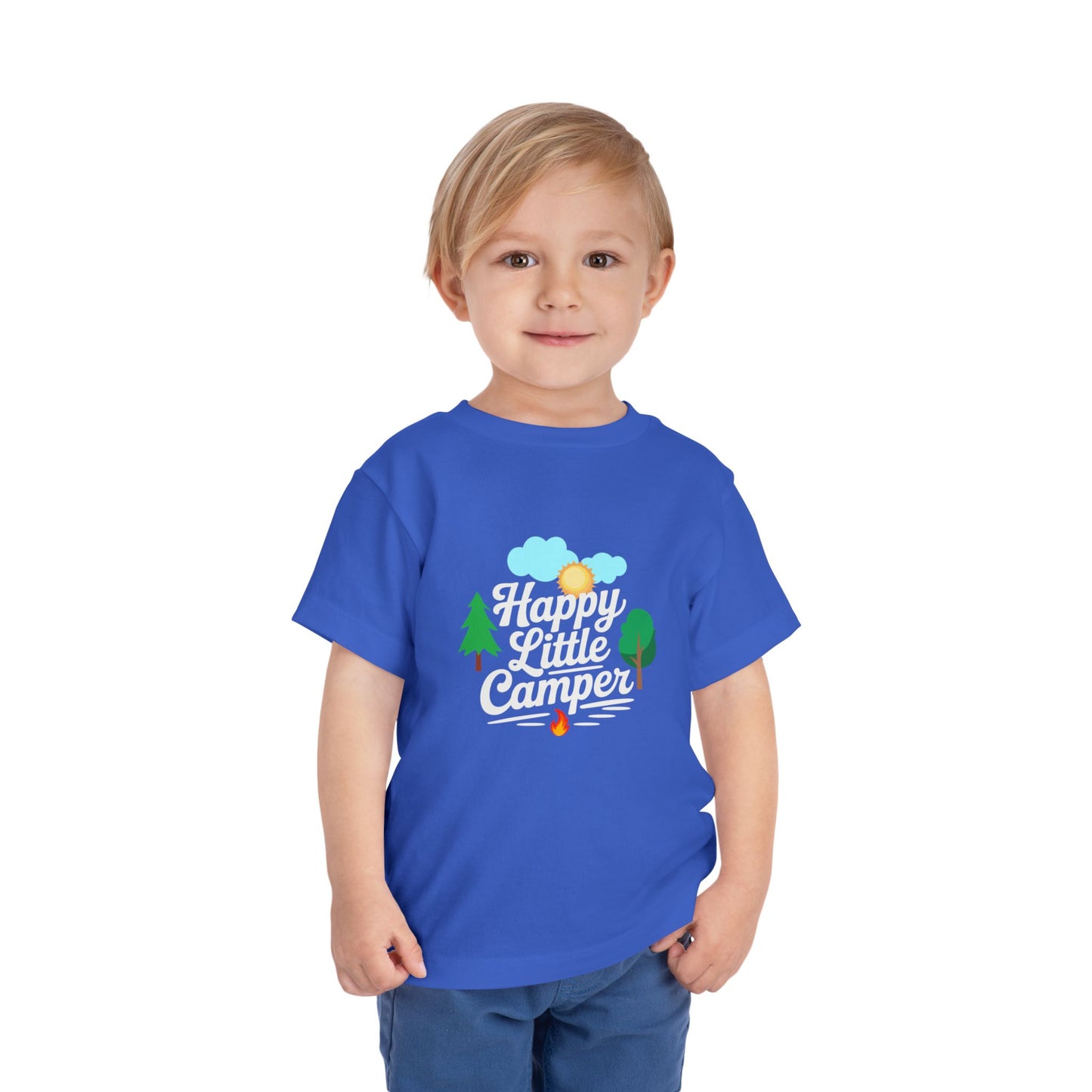 Happy Little Camper - Unisex Toddler/Kid - Front  Print on Light & Dark Tees 👕