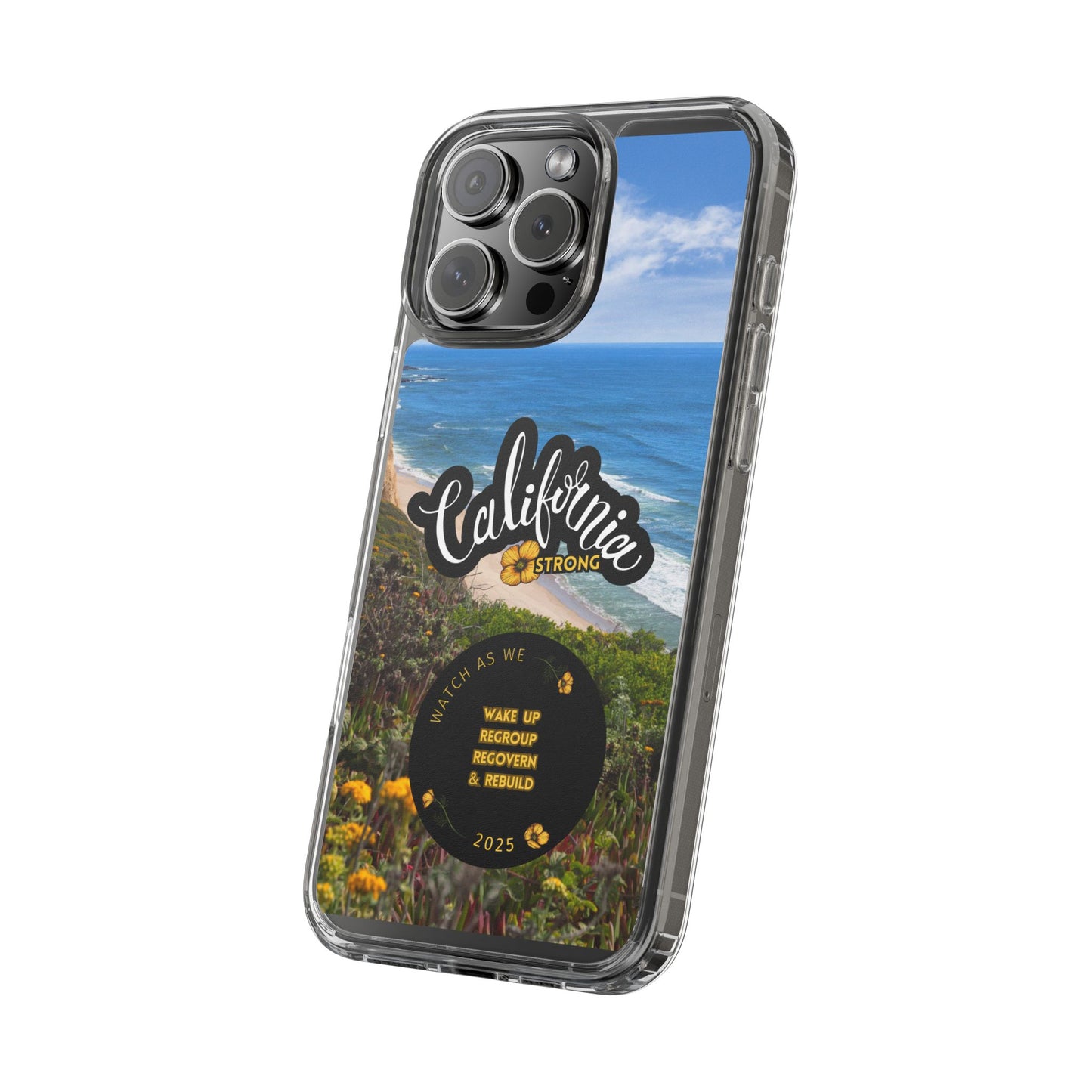 Rebuild California  - Phone Case - Clear Cases with Sunset Design📱